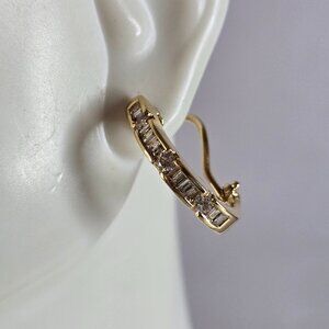 Womens Vintage Estate 14K Yellow Gold Diamond Earrings, 4.4g E7392